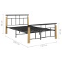 Estructura de cama metal y madera maciza de roble 120x200 cm de vidaXL, Camas y somieres - Ref: Foro24-324899, Precio: 101,99...