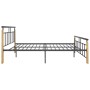 Metal bed frame and solid oak wood 140x200 cm by vidaXL, Beds and slatted bases - Ref: Foro24-324900, Price: 147,99 €, Discou...