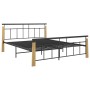 Estructura de cama metal y madera maciza de roble 160x200 cm de vidaXL, Camas y somieres - Ref: Foro24-324901, Precio: 192,77...