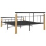 Estructura de cama metal y madera maciza de roble 160x200 cm de vidaXL, Camas y somieres - Ref: Foro24-324901, Precio: 192,77...