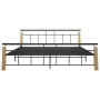 Metal bed frame and solid oak wood 200x200 cm by vidaXL, Beds and slatted bases - Ref: Foro24-324903, Price: 144,96 €, Discou...