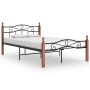 Metal bed frame and solid oak wood 120x200 cm by vidaXL, Beds and slatted bases - Ref: Foro24-324906, Price: 134,03 €, Discou...