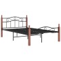 Estructura de cama metal y madera maciza de roble 120x200 cm de vidaXL, Camas y somieres - Ref: Foro24-324906, Precio: 134,03...