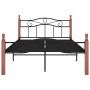 Estructura de cama metal y madera maciza de roble 120x200 cm de vidaXL, Camas y somieres - Ref: Foro24-324906, Precio: 134,03...