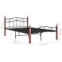 Estructura de cama metal y madera maciza de roble 120x200 cm de vidaXL, Camas y somieres - Ref: Foro24-324906, Precio: 134,03...