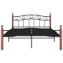 Estructura de cama metal y madera maciza de roble 140x200 cm de vidaXL, Camas y somieres - Ref: Foro24-324907, Precio: 144,58...