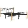 Estructura de cama madera maciza roble metal negro 160x200 cm de vidaXL, Camas y somieres - Ref: Foro24-324915, Precio: 172,9...