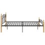 Estructura de cama madera maciza roble metal negro 160x200 cm de vidaXL, Camas y somieres - Ref: Foro24-324915, Precio: 172,9...