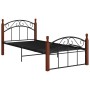 Estructura de cama metal y madera maciza de roble 100x200 cm de vidaXL, Camas y somieres - Ref: Foro24-324919, Precio: 138,69...