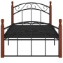 Estructura de cama metal y madera maciza de roble 100x200 cm de vidaXL, Camas y somieres - Ref: Foro24-324919, Precio: 138,69...