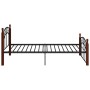 Estructura de cama metal y madera maciza de roble 100x200 cm de vidaXL, Camas y somieres - Ref: Foro24-324919, Precio: 138,69...