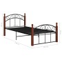 Estructura de cama metal y madera maciza de roble 100x200 cm de vidaXL, Camas y somieres - Ref: Foro24-324919, Precio: 138,69...