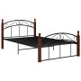 Estructura de cama metal y madera maciza de roble 120x200 cm de vidaXL, Camas y somieres - Ref: Foro24-324920, Precio: 130,44...