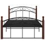 Estructura de cama metal y madera maciza de roble 120x200 cm de vidaXL, Camas y somieres - Ref: Foro24-324920, Precio: 130,44...