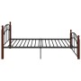 Estructura de cama metal y madera maciza de roble 120x200 cm de vidaXL, Camas y somieres - Ref: Foro24-324920, Precio: 130,44...