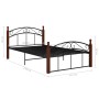 Estructura de cama metal y madera maciza de roble 120x200 cm de vidaXL, Camas y somieres - Ref: Foro24-324920, Precio: 130,44...