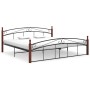 Estructura de cama metal y madera maciza de roble 200x200 cm de vidaXL, Camas y somieres - Ref: Foro24-324924, Precio: 178,00...