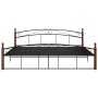 Estructura de cama metal y madera maciza de roble 200x200 cm de vidaXL, Camas y somieres - Ref: Foro24-324924, Precio: 178,00...