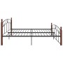 Estructura de cama metal y madera maciza de roble 200x200 cm de vidaXL, Camas y somieres - Ref: Foro24-324924, Precio: 178,00...