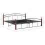 Estructura de cama metal y madera maciza de roble 200x200 cm de vidaXL, Camas y somieres - Ref: Foro24-324924, Precio: 178,00...