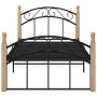 Estructura de cama metal y madera maciza de roble 100x200 cm de vidaXL, Camas y somieres - Ref: Foro24-324926, Precio: 130,99...