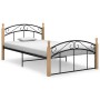 Estructura de cama metal y madera maciza de roble 120x200 cm de vidaXL, Camas y somieres - Ref: Foro24-324927, Precio: 123,37...