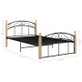 Estructura de cama metal y madera maciza de roble 120x200 cm de vidaXL, Camas y somieres - Ref: Foro24-324927, Precio: 123,37...