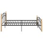 Metal bed frame and solid oak wood 140x200 cm by vidaXL, Beds and slatted bases - Ref: Foro24-324928, Price: 102,54 €, Discou...