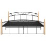 Estructura de cama metal y madera maciza de roble 160x200 cm de vidaXL, Camas y somieres - Ref: Foro24-324929, Precio: 166,85...