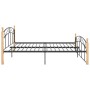 Estructura de cama metal y madera maciza de roble 160x200 cm de vidaXL, Camas y somieres - Ref: Foro24-324929, Precio: 166,85...