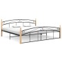 Metal bed frame and solid oak wood 200x200 cm by vidaXL, Beds and slatted bases - Ref: Foro24-324931, Price: 147,05 €, Discou...