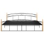 Metal bed frame and solid oak wood 200x200 cm by vidaXL, Beds and slatted bases - Ref: Foro24-324931, Price: 147,05 €, Discou...