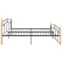 Metal bed frame and solid oak wood 200x200 cm by vidaXL, Beds and slatted bases - Ref: Foro24-324931, Price: 147,05 €, Discou...