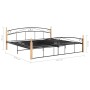 Metal bed frame and solid oak wood 200x200 cm by vidaXL, Beds and slatted bases - Ref: Foro24-324931, Price: 147,05 €, Discou...