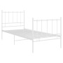 Estructura de cama de metal blanco 90x200 cm de vidaXL, Camas y somieres - Ref: Foro24-324947, Precio: 76,38 €, Descuento: %