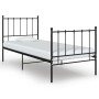 Black metal bed frame 100x200 cm by vidaXL, Beds and slatted bases - Ref: Foro24-324949, Price: 102,72 €, Discount: %