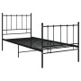 Black metal bed frame 100x200 cm by vidaXL, Beds and slatted bases - Ref: Foro24-324949, Price: 102,99 €, Discount: %