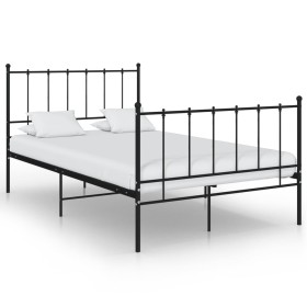 Black metal bed frame 120x200 cm by vidaXL, Beds and slatted bases - Ref: Foro24-324952, Price: 111,99 €, Discount: %