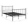 Estructura de cama de metal negro 120x200 cm de vidaXL, Camas y somieres - Ref: Foro24-324952, Precio: 111,25 €, Descuento: %