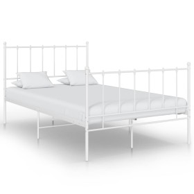 White metal bed frame 120x200 cm by vidaXL, Beds and slatted bases - Ref: Foro24-324953, Price: 92,65 €, Discount: %