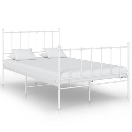 Estructura de cama de metal blanco 120x200 cm de vidaXL, Camas y somieres - Ref: Foro24-324953, Precio: 92,65 €, Descuento: %