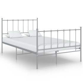 Estructura de cama de metal gris 120x200 cm de vidaXL, Camas y somieres - Ref: Foro24-324954, Precio: 90,28 €, Descuento: %