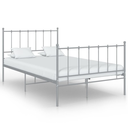 Gray metal bed frame 120x200 cm by vidaXL, Beds and slatted bases - Ref: Foro24-324954, Price: 91,19 €, Discount: %