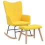 Silla mecedora con reposapiés tela amarillo mostaza de vidaXL, Mecedoras - Ref: Foro24-328025, Precio: 146,12 €, Descuento: %