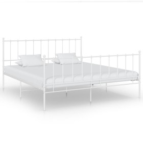 Estructura de cama de metal blanco 140x200 cm de vidaXL, Camas y somieres - Ref: Foro24-324956, Precio: 99,99 €, Descuento: %