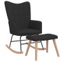 Silla mecedora con reposapiés tela negro de vidaXL, Mecedoras - Ref: Foro24-328024, Precio: 157,49 €, Descuento: %