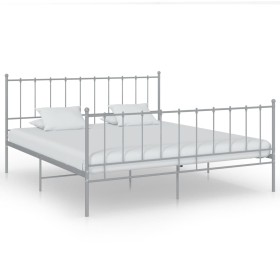 Estructura de cama de metal gris 140x200 cm de vidaXL, Camas y somieres - Ref: Foro24-324957, Precio: 99,99 €, Descuento: %