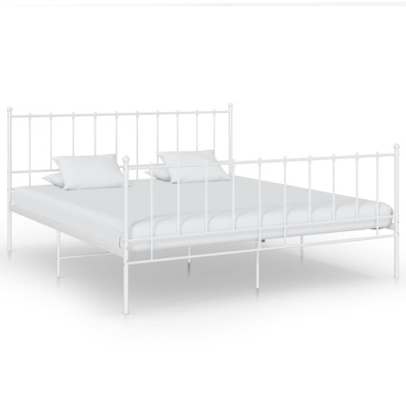 Estructura de cama de metal blanca 160x200 cm de vidaXL, Camas y somieres - Ref: Foro24-324959, Precio: 146,75 €, Descuento: %