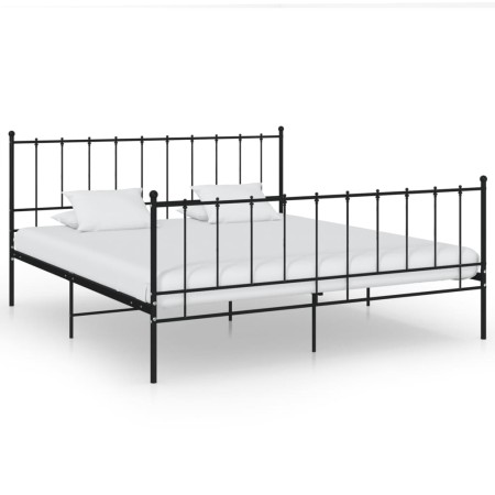 Black metal bed frame 180x200 cm by vidaXL, Beds and slatted bases - Ref: Foro24-324961, Price: 153,25 €, Discount: %