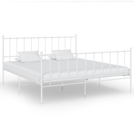 Bettgestell aus weißem Metall, 180 x 200 cm von vidaXL, Betten und Lattenroste - Ref: Foro24-324962, Preis: 118,47 €, Rabatt: %